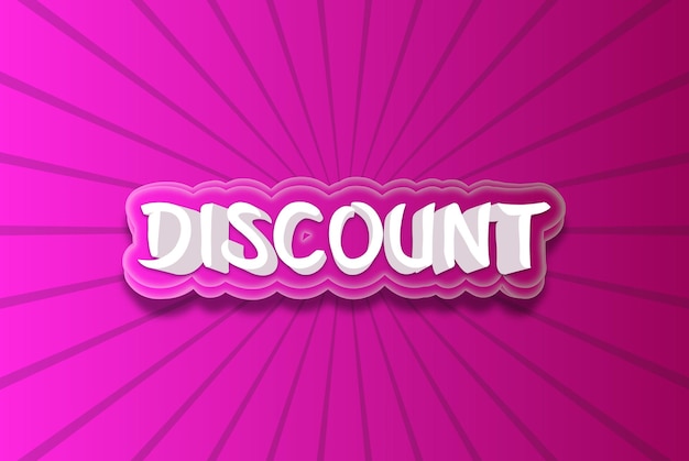 Vector discount 3d text