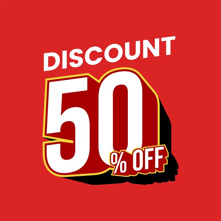 Vector discount 50 percent