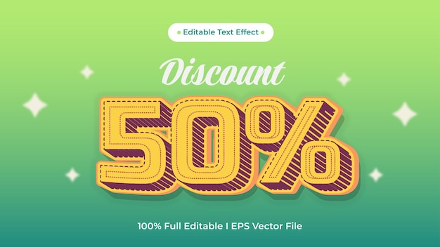 Sconto del 50% sull'effetto stile tipografia del testo Vettore Premium