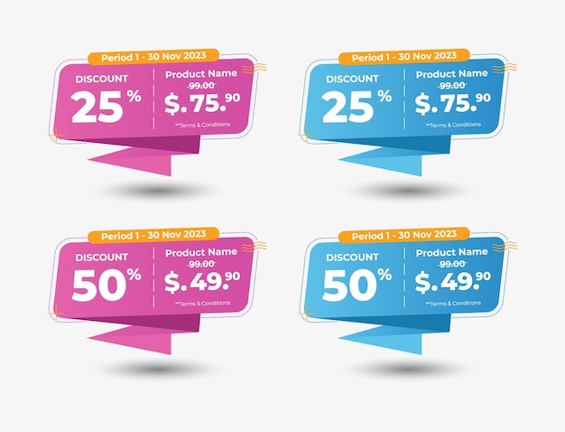 Discount banner sale vector