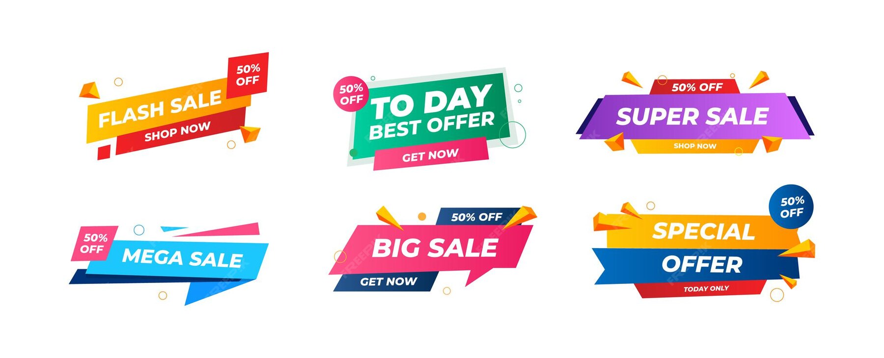 Premium Vector Discount banners sale set