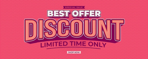 Discount best offer special sale pink banner template