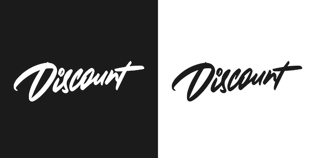 Vector discount calligraphy. black and white minimalism brush handmade. printing on clothes