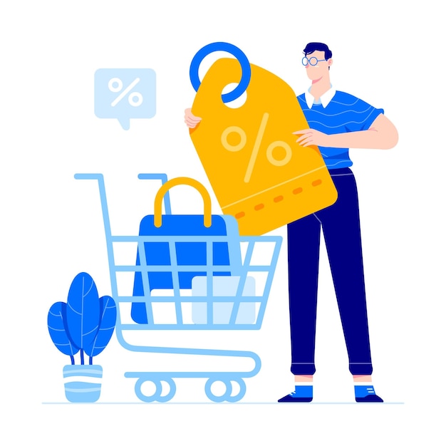 Vector discount concept illustration