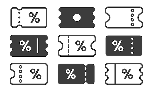 Vector discount coupon icon set