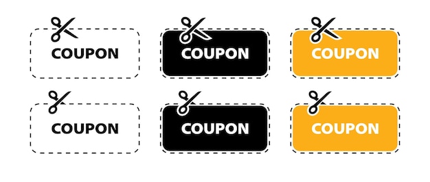 Discount Coupon vector icon Vector Discount Coupons icons Coupon icons in flat design Cut concept Vector illustration