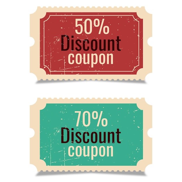 Discount coupons in retro style.