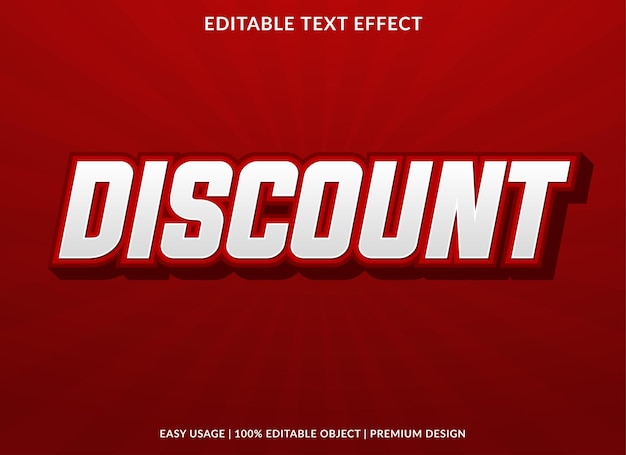 Discount editable text effect template use for business logo and brand