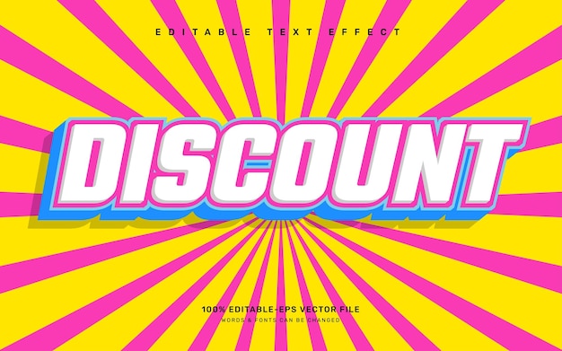 Vector discount editable text effect template