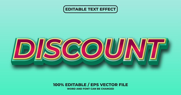 Discount editable text effect