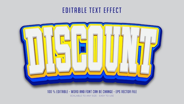 discount editable text effect