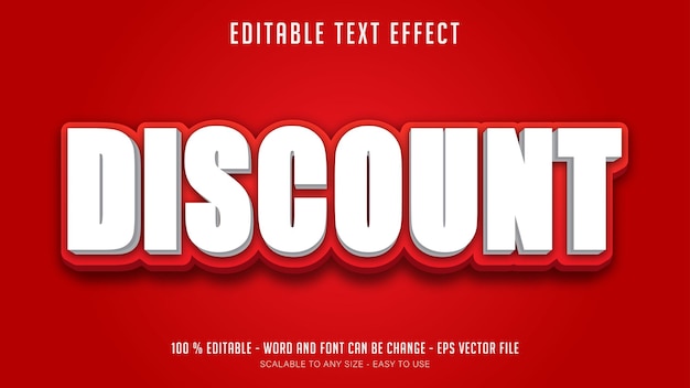 discount editable text effect
