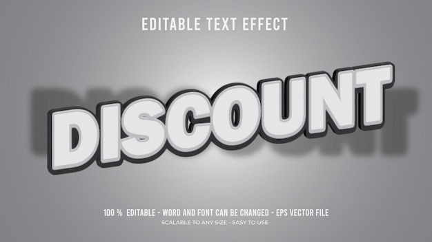 Vector discount editable text effext