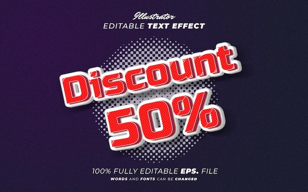 Vector discount editable vector text effect