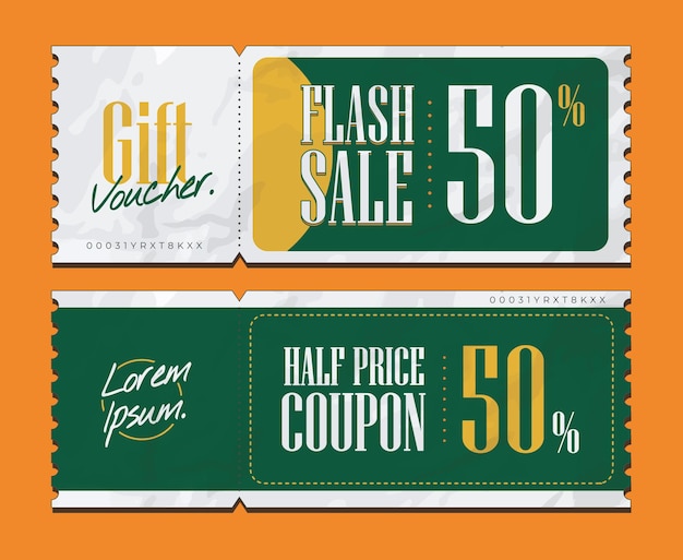 Vector discount or flash sale coupon or voucher design