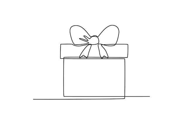 A discount gift with a ribbon black friday oneline drawing