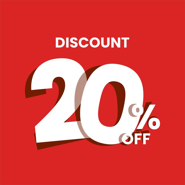 Vector discount label with 20 percent off