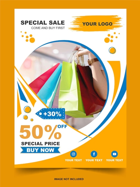 Vector discount leaflet design