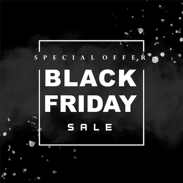 Discount offer black friday weekend sale banner with watercolor background