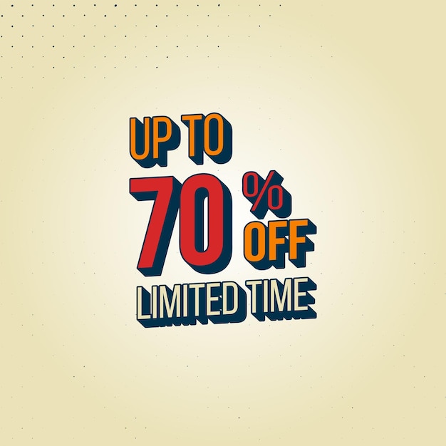 Vector discount offer template design. up to seventy percent off limited time. modern design