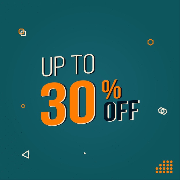 Discount offer template design. up to thirty percent off. modern design