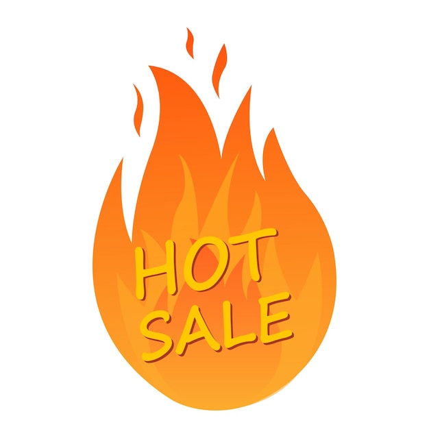 할인 또는 판매 뜨거운 판매 및 뜨거운 제안 표지판 로고 디자인 레이블 뜨거운 판매 로고 개념 Whiteflat 스타일 벡터에 고립