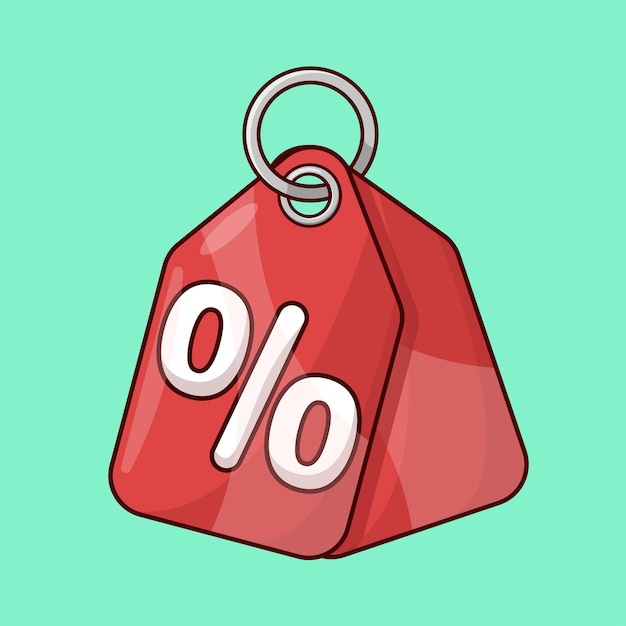 Discount Price Tag Illustration with Percent Symbol