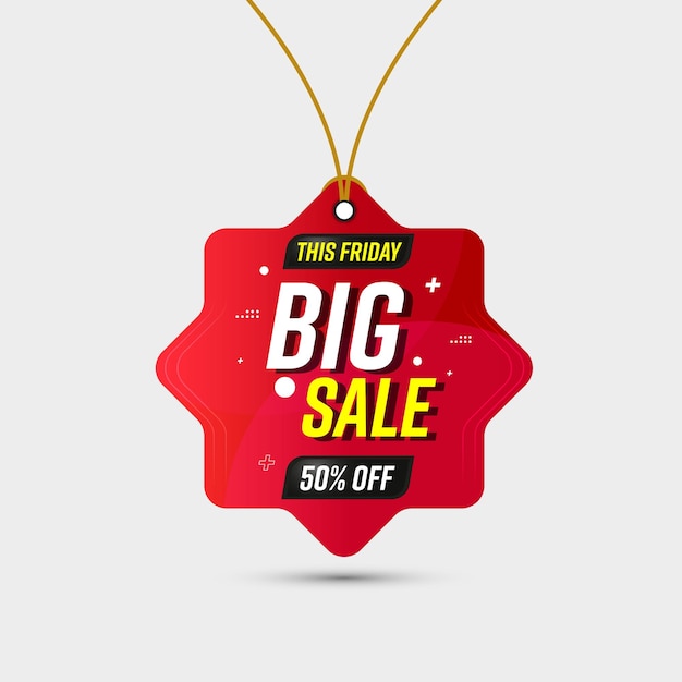 Vector discount prices sale red wobblers hanging advertisement