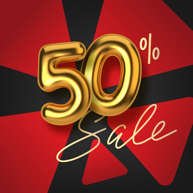 discount promotion sale made of realistic 3d gold text