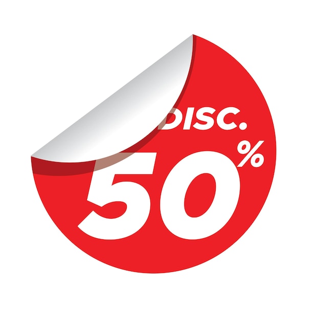 Discount sale 50 sticker label vector design