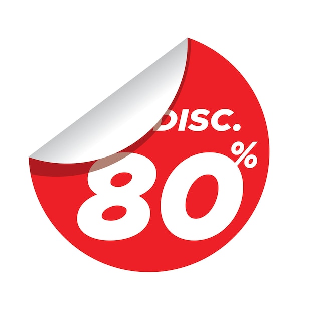 Discount sale 80 sticker label vector design