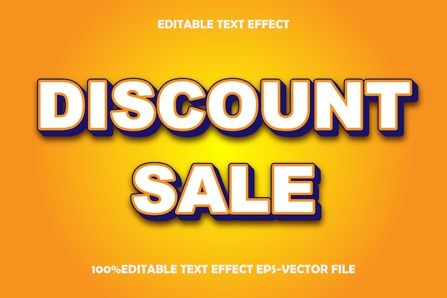 Discount sale editable text effect 3d emboss gradient style