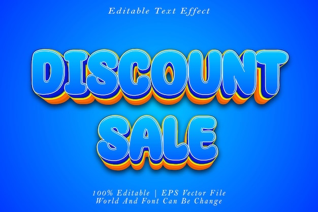 Discount Sale Editable Text Effect 3D Emboss Gradient Style