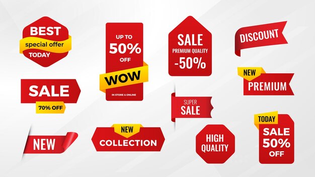 Discount Sale labels set vector template sale banner set big sale final sale background