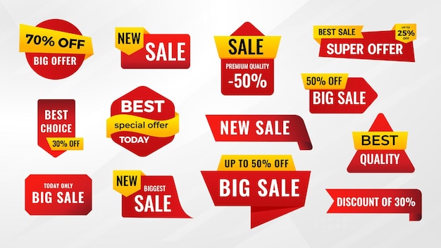 Vector discount sale labels set vector template sale banner set big sale final sale background