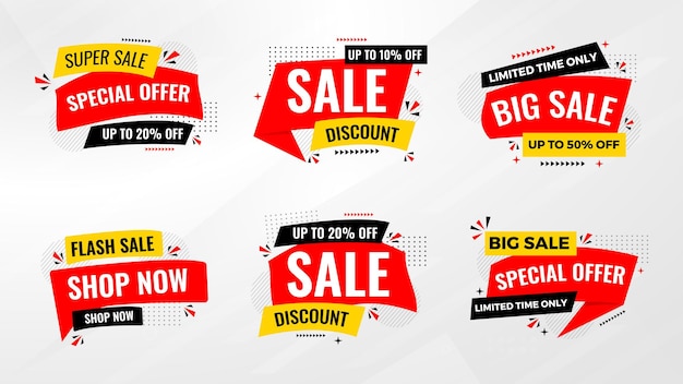 Discount sale labels vector template flash sale super sale big sale final sale background design