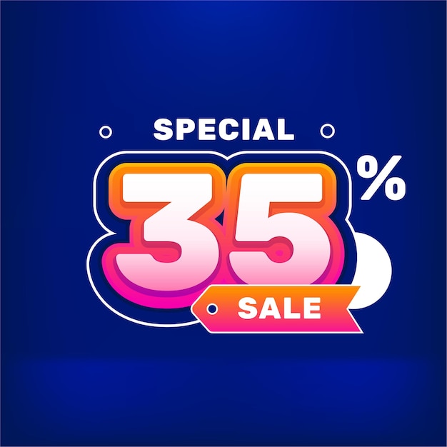 Vector discount sale price promotion label and tag design 35 percent