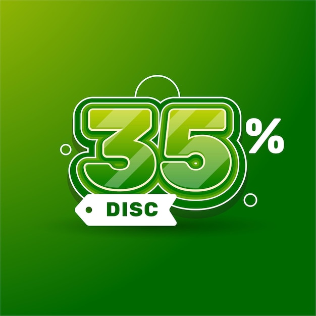 Disco sale price promozione etichetta e tag design 35 per cento