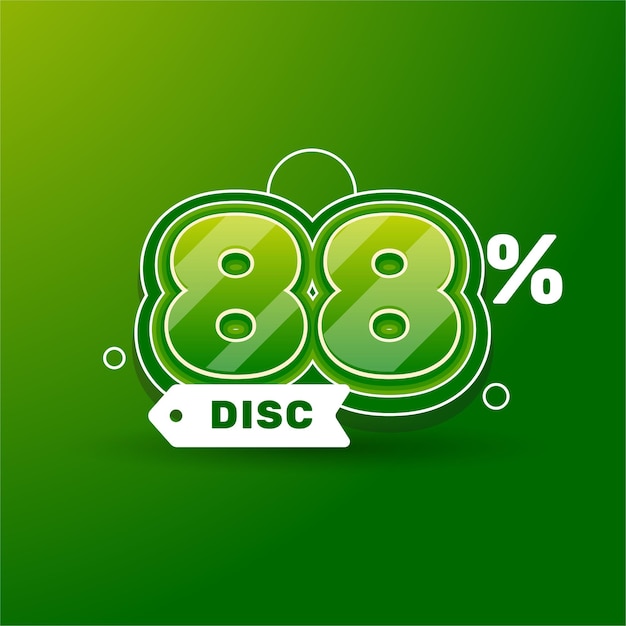 Vector discount sale price promotion label and tag design 88 percent