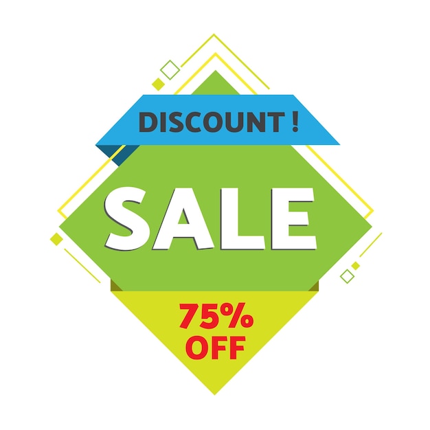 Discount sale special offer 75 off vector design