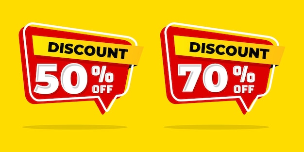 Discount sale up to 70 and 50 off template mega sale banner