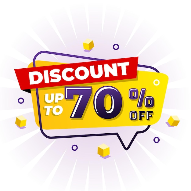 Discount Sale up to 70 off template Mega sale banner