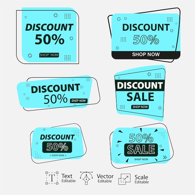 Discount sale website banner design web element vector design