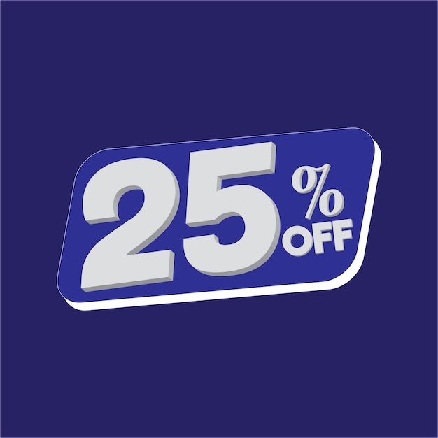 A discount tag 25 percent off price label sale and offer