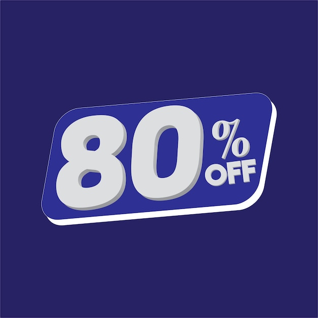 A Discount Tag 80 percent off price label sale and offer