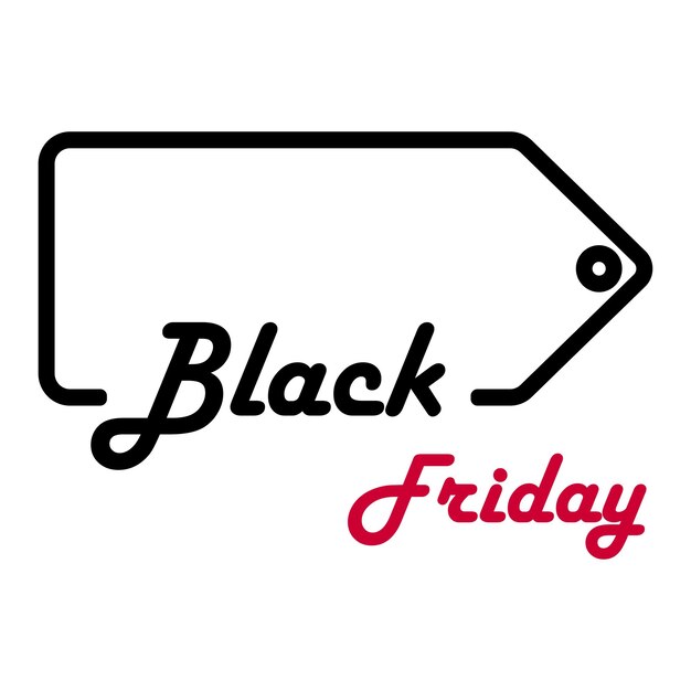 Tag sconto buono vendita black friday illustrazione vettoriale piatta