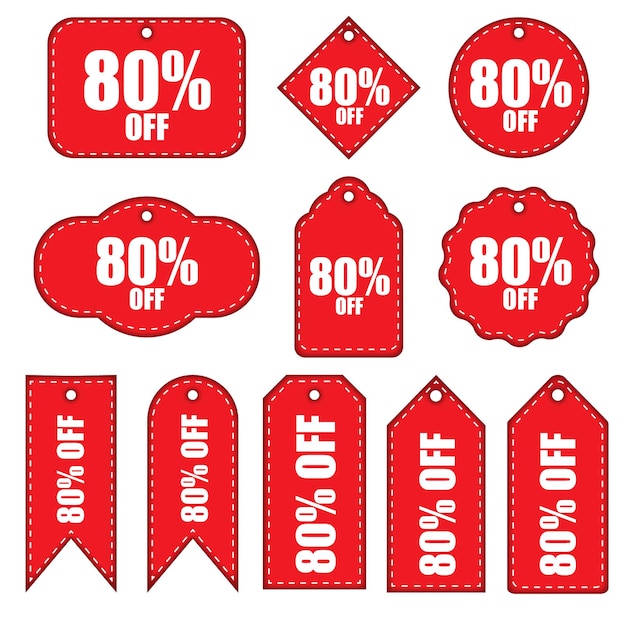 Vector discount tag collection