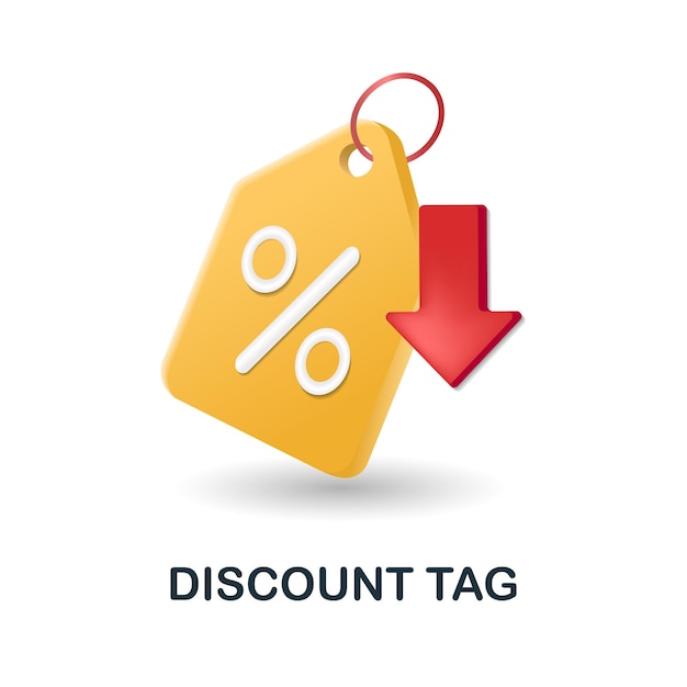 Discount tag icon 3d illustration from black friday collection creative discount tag 3d icon for web design templates infographics and more