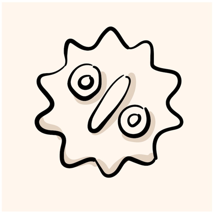 Vector discount tag sketch doodle line art discount sketch doodle for infographic website or app