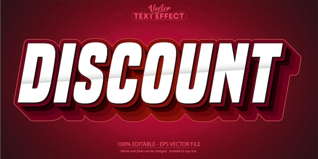 Discount text effect editable font style suitable for banner advertising social media etc design